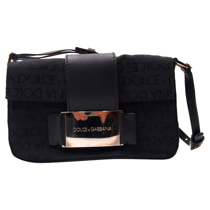 Dolce & Gabbana Clutch aus Canvas in Schwarz
