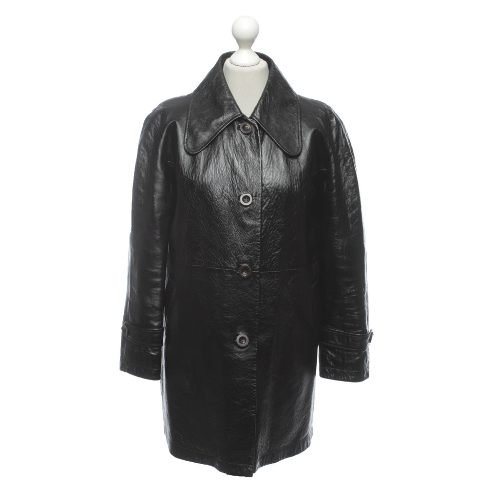 Chloé Jacke/Mantel aus Leder in Schwarz