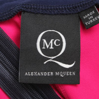 Alexander McQueen Gonna in blu scuro / rosa