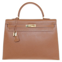 Hermès Kelly Bag 35 Leer in Bruin