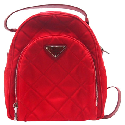 Prada Backpack Canvas in Red
