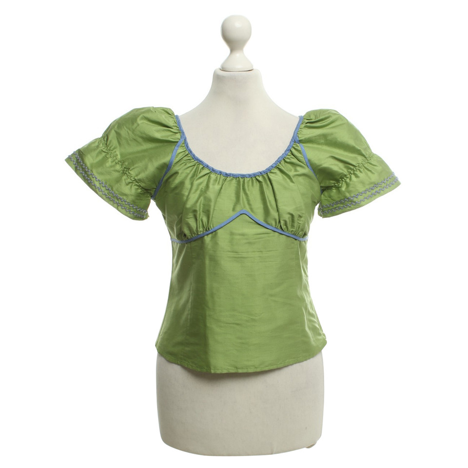 Escada Top in groen / blauw