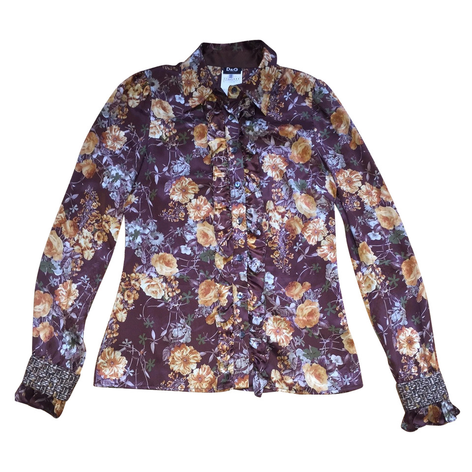 D&G Floral print silk blouse