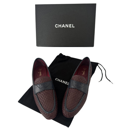 Chanel Slippers/Ballerinas Leather in Bordeaux