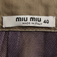 Miu Miu Silk skirt in olive