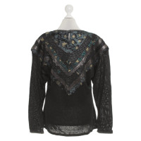 Roberto Cavalli Leather-trimmed pullover