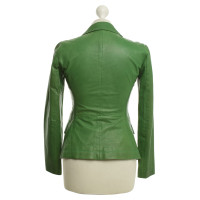 Jil Sander Giacca in pelle in verde