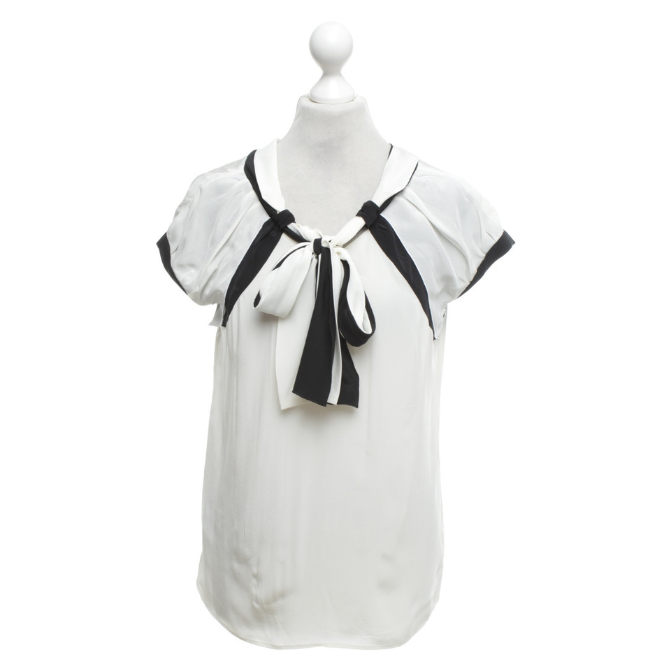 Miu Miu Silk blouse in white / black