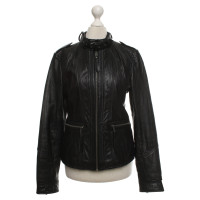 Michael Kors Lederjacke in Schwarz