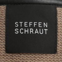 Steffen Schraut Lang gebreid vest in bruin