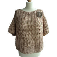 Brunello Cucinelli Chunky knit sweater with brooch