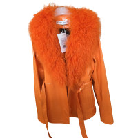 Saks Potts Jacket/Coat Leather in Orange