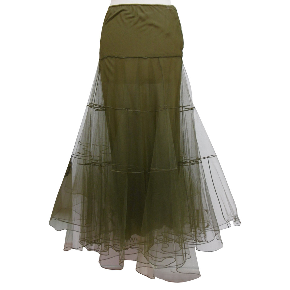 Christian Dior Tulle-skirt in olive