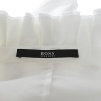 Hugo Boss Weiße Bluse mit Faltenwurf