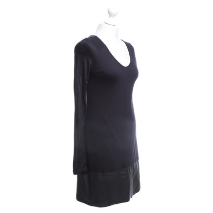 Velvet Black dress with PU inserts