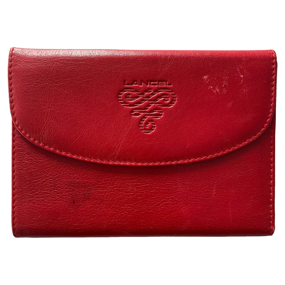 Lancel Täschchen/Portemonnaie aus Leder in Rot
