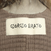 Giorgio Brato Veste en cuir gris beige