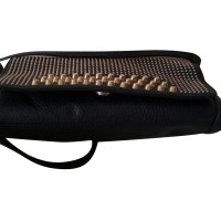 Mcm Clutch aus Leder in Schwarz