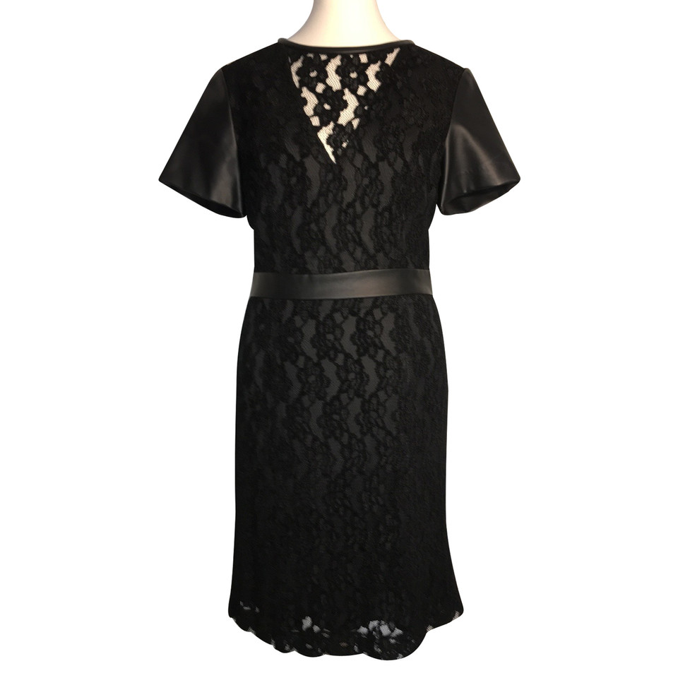 Armani Jeans Lace dress with leather details 