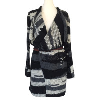 Bash Knitted coat with belt