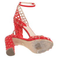 Elie Saab Sandalen aus Wildleder in Rot