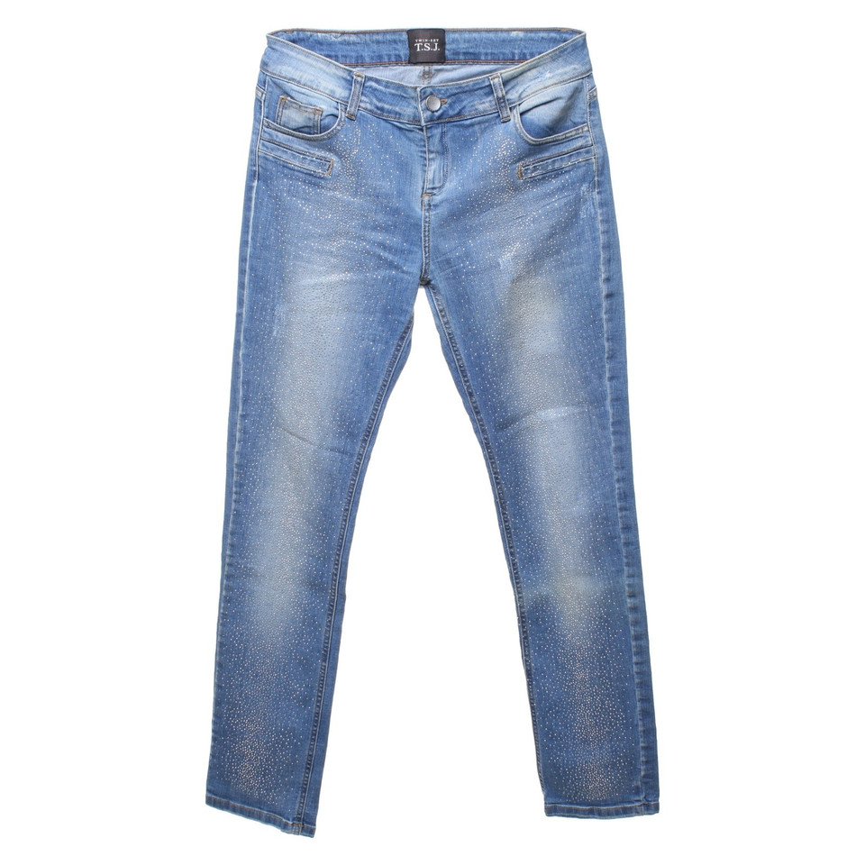 Twin Set Simona Barbieri Jeans mit Glitzer-Applikationen