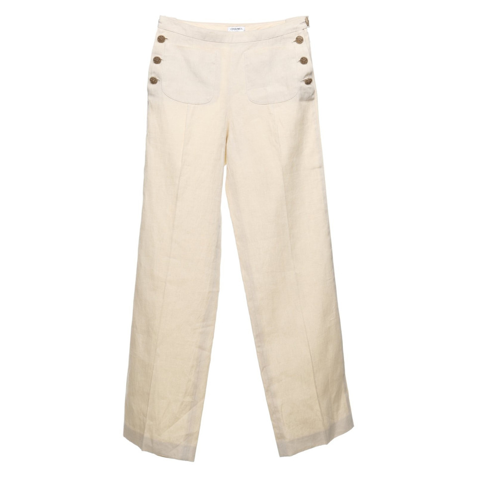 Chanel Pantaloni di lino beige