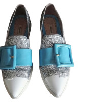 Miu Miu Slippers/Ballerinas Patent leather in Silvery