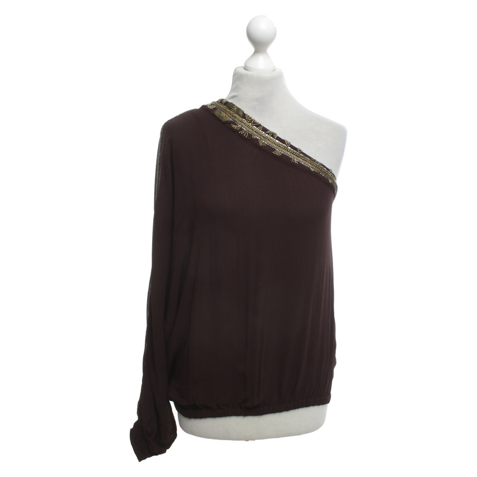 Antik Batik One shoulder top in brown