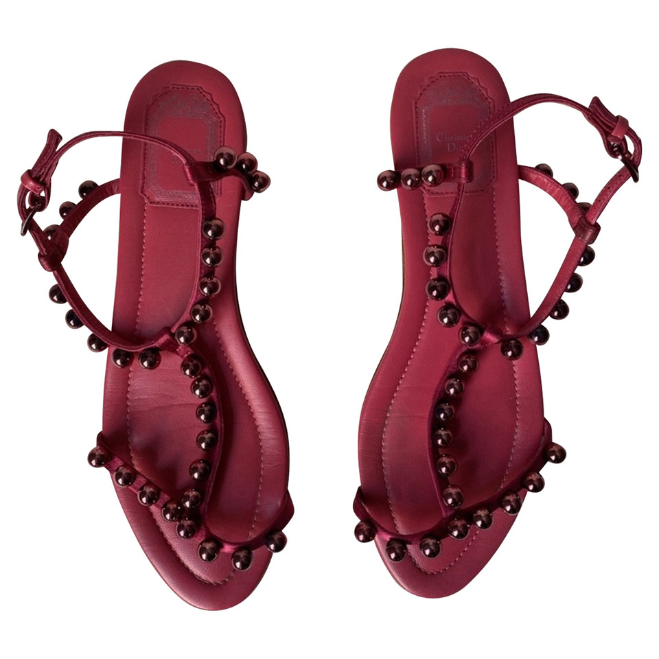Christian Dior Sandals Leather in Fuchsia
