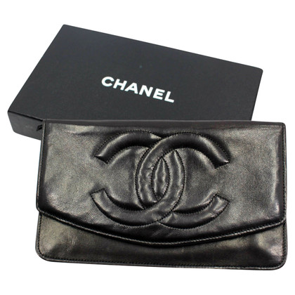 Chanel Sac à main/Portefeuille en Cuir en Noir
