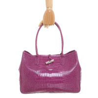 Longchamp Shopper aus Leder in Violett