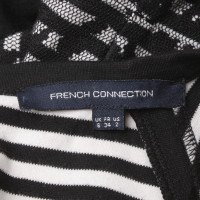 French Connection Robe en noir / blanc