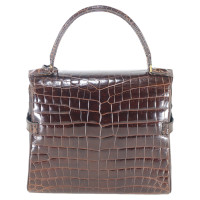Delvaux Handbag Patent leather in Brown