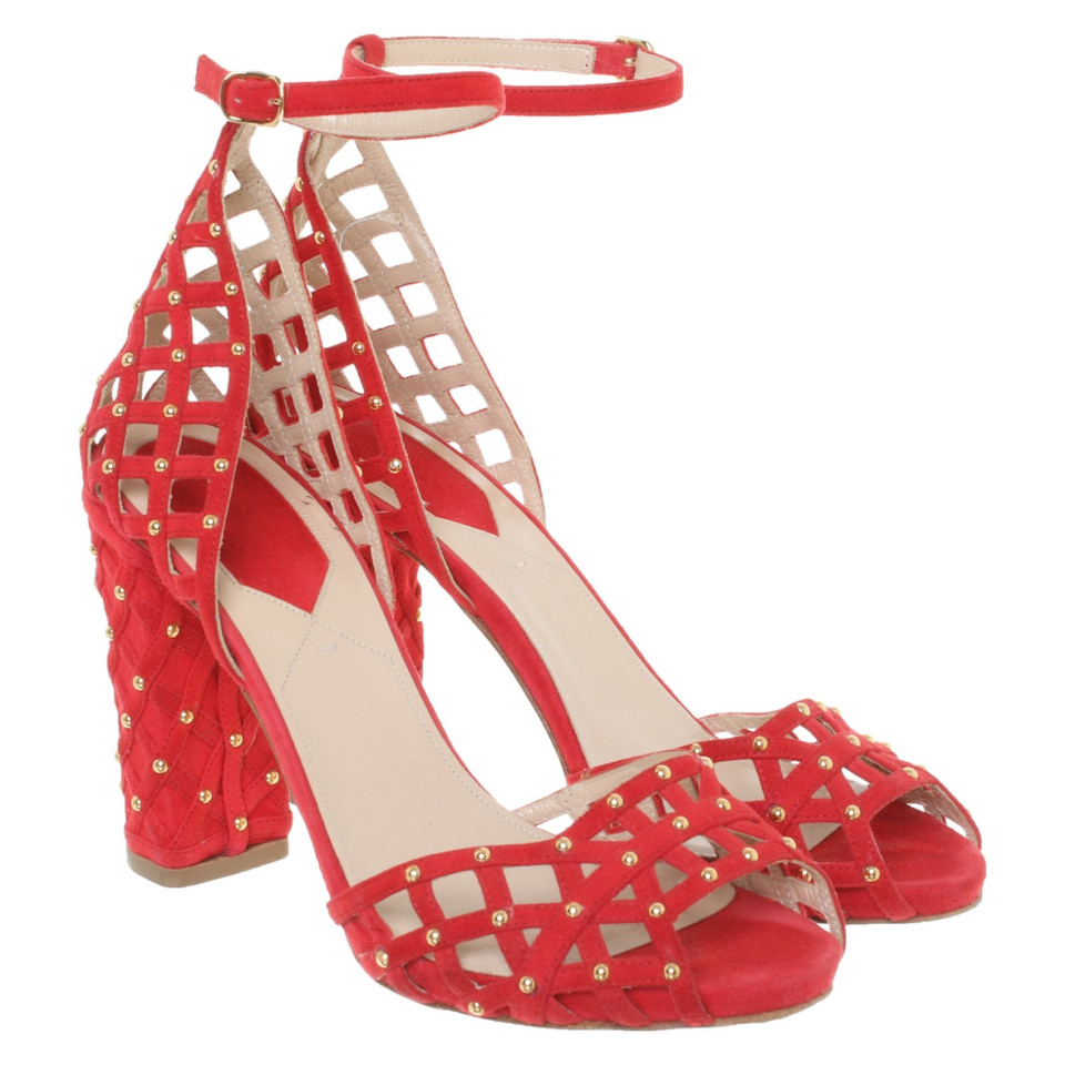 Elie Saab Sandalen aus Wildleder in Rot