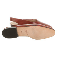 Jil Sander Slipper/Ballerinas aus Leder in Braun