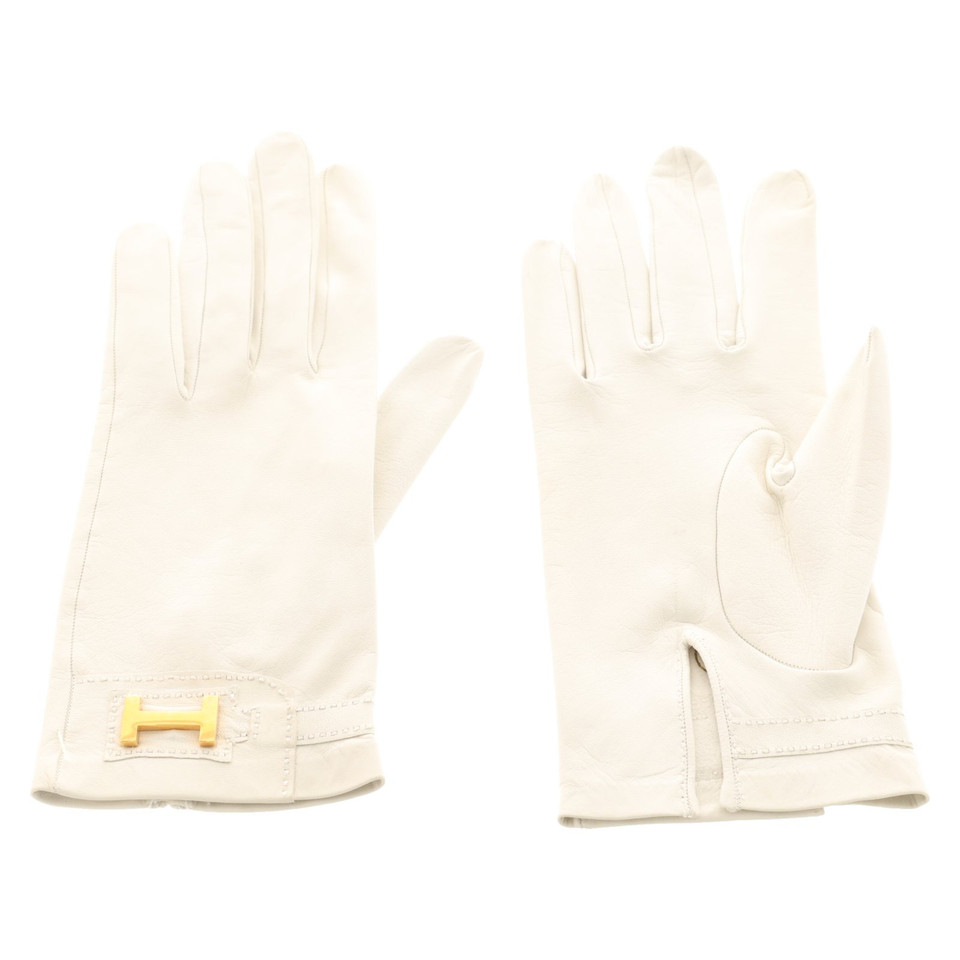Hermès Gloves Leather in White