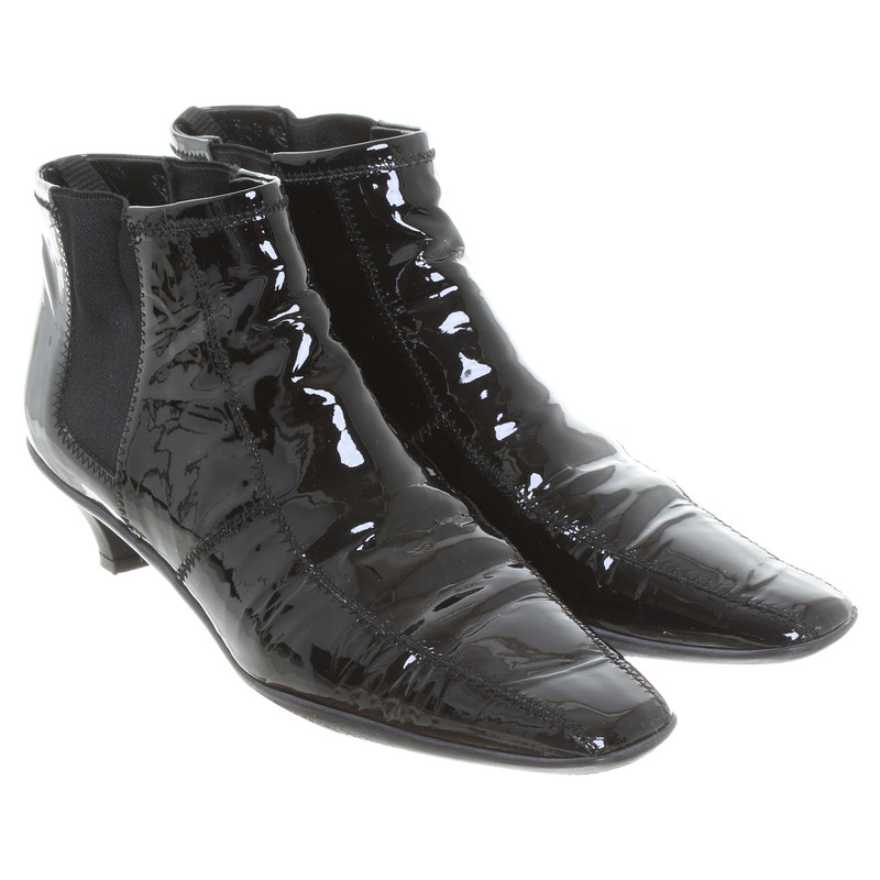 Prada Patent leather ankle boots in black