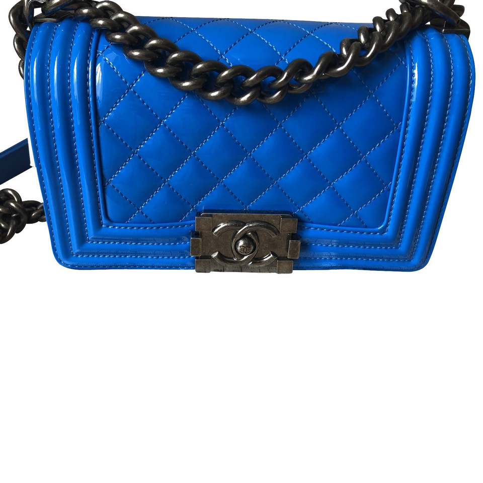 Chanel Boy Small Patent leather in Blue