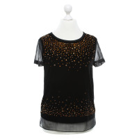 Diane Von Furstenberg Velvet-trimmed T-shirt