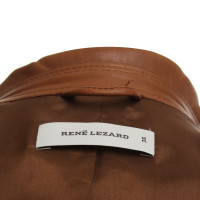 René Lezard Veste en cuir marron