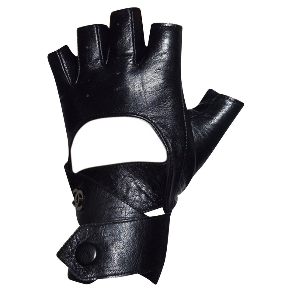 Chanel Gloves Leather in Black