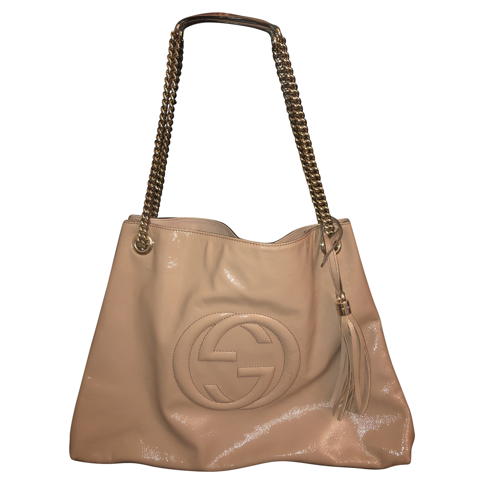 Gucci Soho Tote Bag Patent in Nude - Second Hand Gucci Soho Tote Bag Patent leather in Nude buy used for 850€ (4415583)