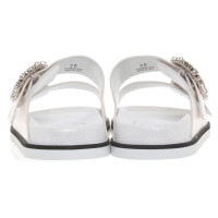 Roger Vivier Sandalen aus Leder in Creme