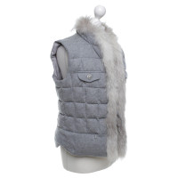 Bogner Voluminous vest with fur trim