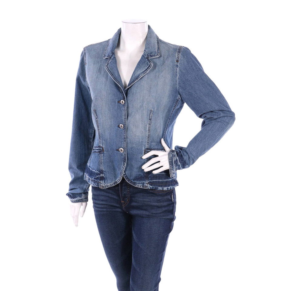 Armani Jeans Jacke/Mantel aus Baumwolle in Blau