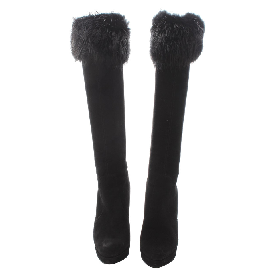 Gucci Boots with fox fur trimming