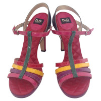 D&G Multicolor patent leather high sandals
