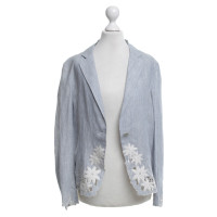 Dkny Linen blazer in light blue / white