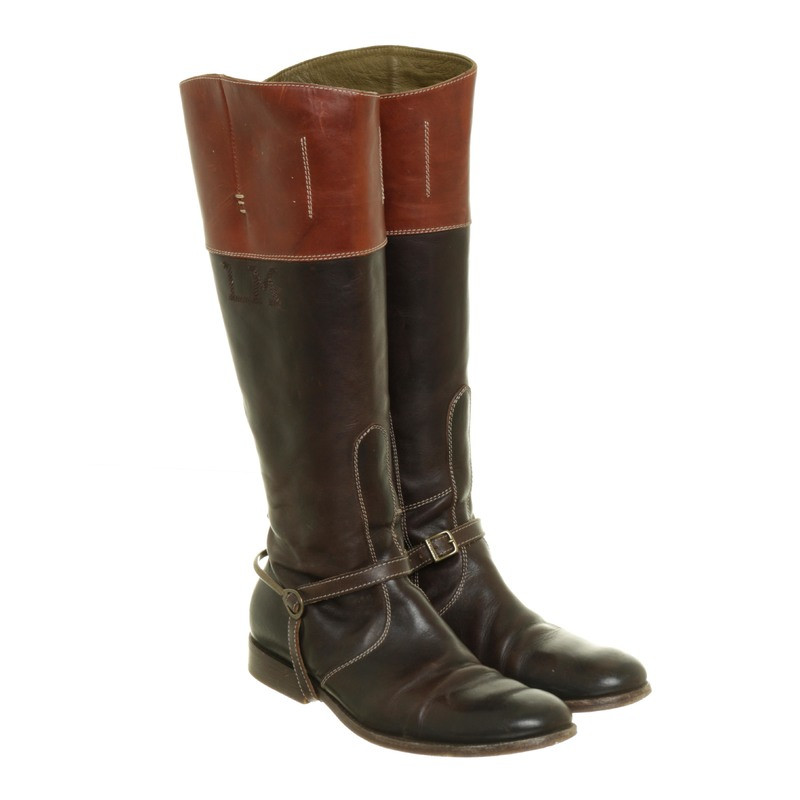 La Martina La Martina leather boots in two shades of Brown - Buy Second ...
